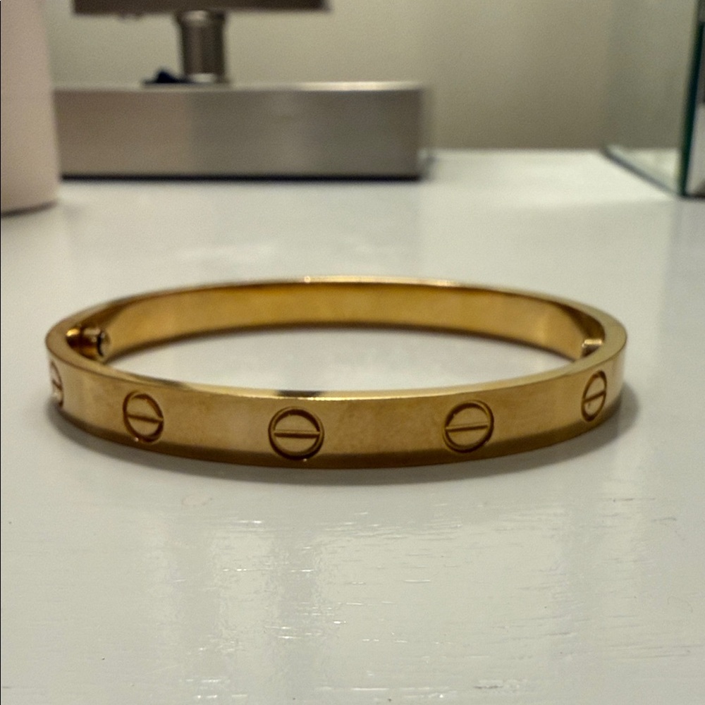 Gold Bangle Bracelet Love Screw Locked